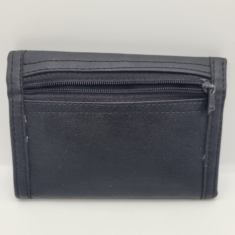Vintage Rare Las Vegas Black Wallet Faux Leather Zip Compartments Credit Cards - Picture 2 of 13